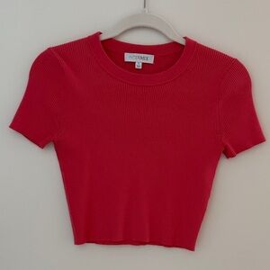 INTERMIX Katya Pink Knit Ribbed Crop Top